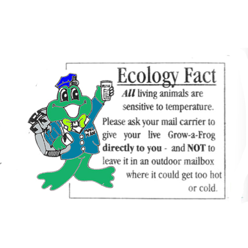 F.A.Q. 34 Cartoon frog delivering ecology message