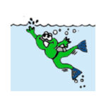 underwater frog